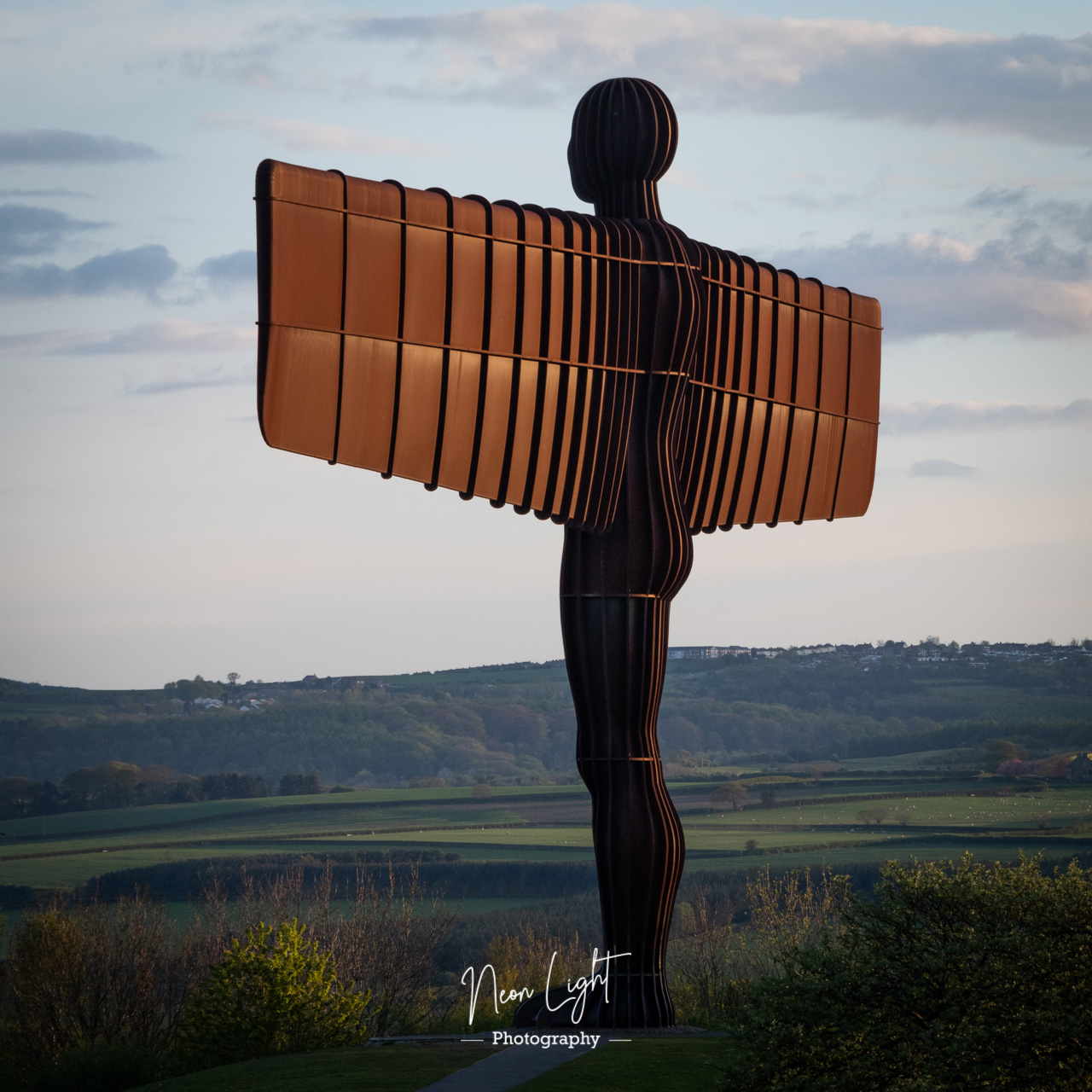 The Angel of the North Neon Light Photography