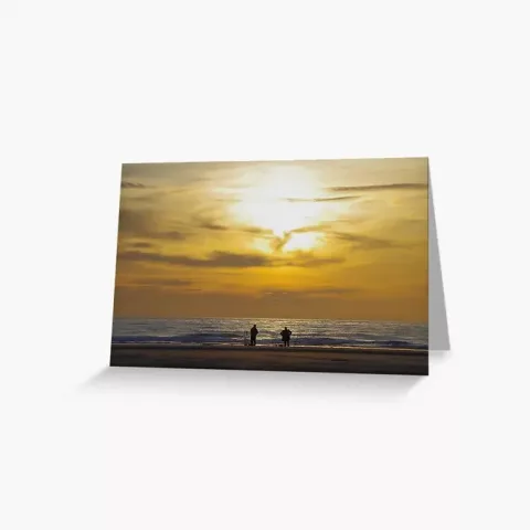 "Sun Set Fishing at Hoylake" Greetings Card
