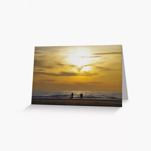 "Sun Set Fishing at Hoylake" Greetings Card