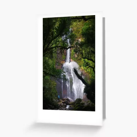 "Dusky Sound Waterfall" Greetings Card